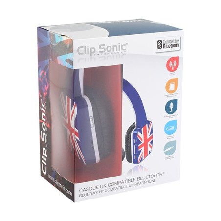 Casque stéréo Hi-Fi bleu Bluetooth UK