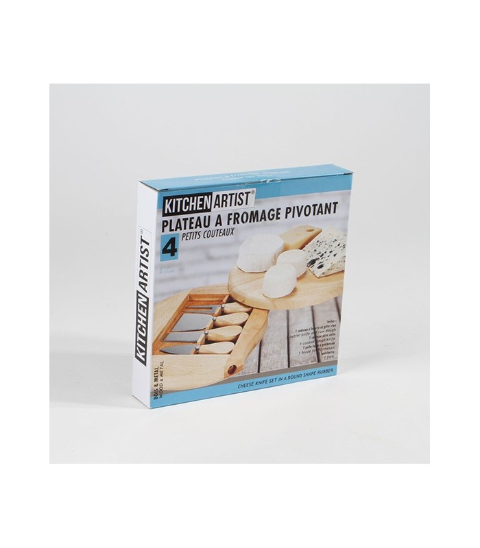 Plateau à fromage pivotant + ustensiles à découpe