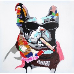 Toile Chien Cigarette 80 x 80