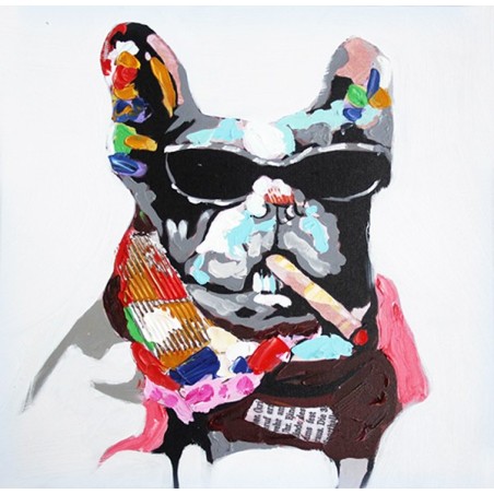 Toile Chien Cigarette 80 x 80