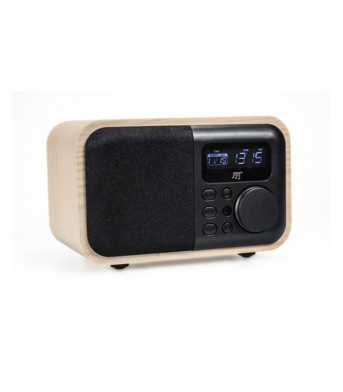 Enceinte Bluetooth radio réveil en bois