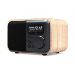 Enceinte Bluetooth radio réveil en bois
