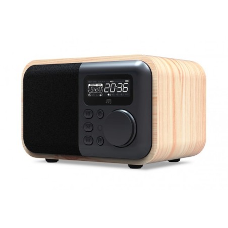 Enceinte Bluetooth radio réveil en bois