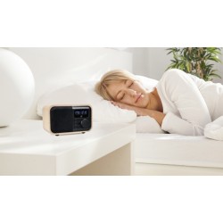 Enceinte Bluetooth radio réveil en bois