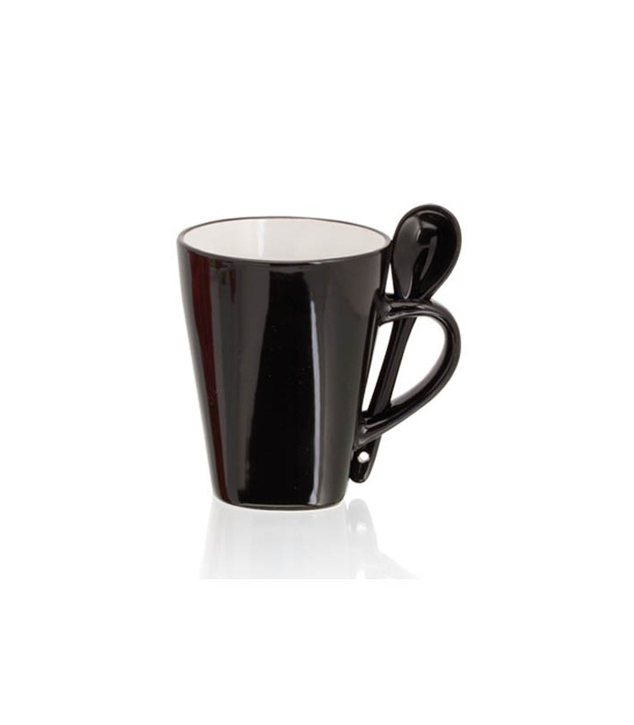 Tasse avec cuillère, noir