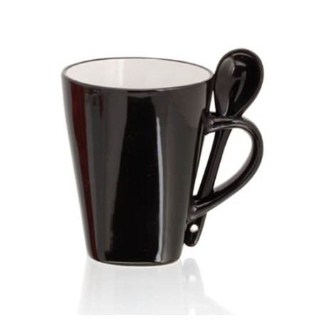 Tasse avec cuillère, noir