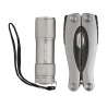 Coffret pince multifonctions + lampe torche gris