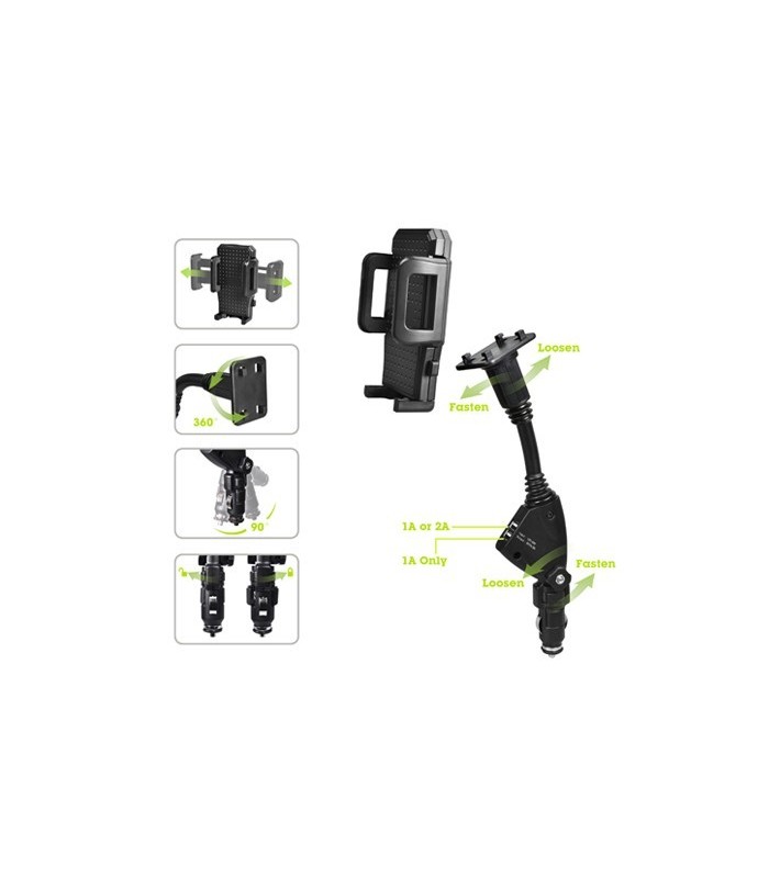 Support chargeur voiture universel 2 USB