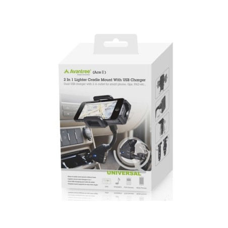 Support chargeur voiture universel 2 USB