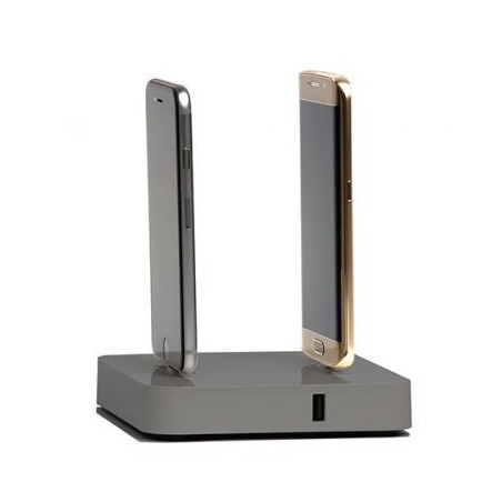 Station de chargement universelle 2 ports gris