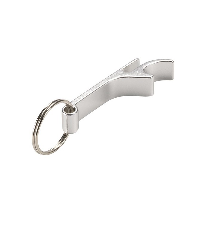 Porte clés décapsuleur ouvre canette gris