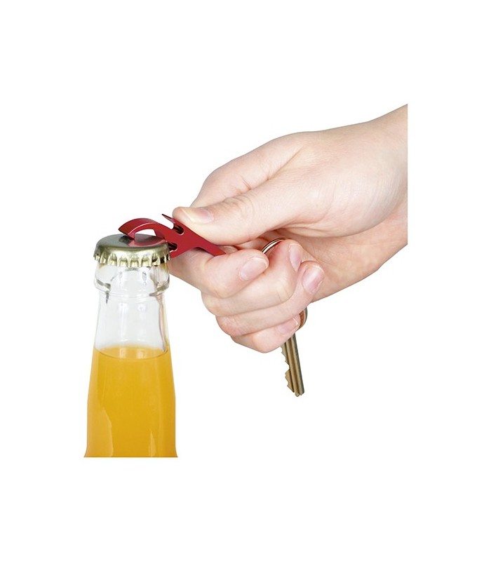 Porte clés décapsuleur ouvre canette rouge