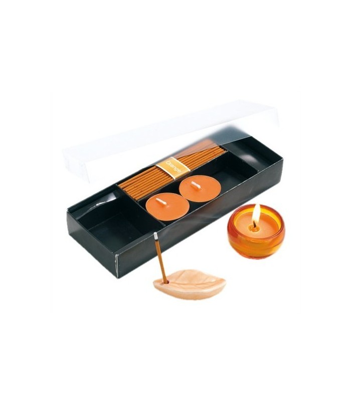 Set bougies encens orange parfum orange