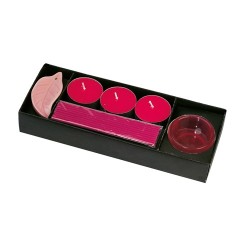 Set bougies encens rouge parfum fraise