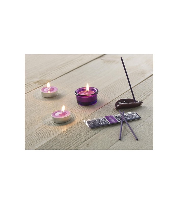 Set bougies encens violet parfum lavande