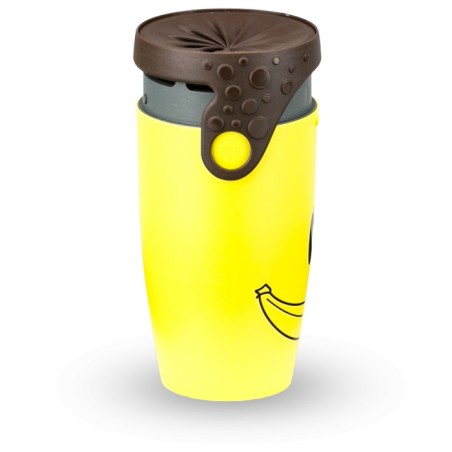 Mug étanche jaune et marron Smile