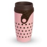 Mug étanche rose à pois marron Twizz Nina de Néolid