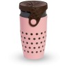 Mug étanche rose à pois marron Nina
