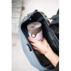 Mug étanche rose à pois marron Nina