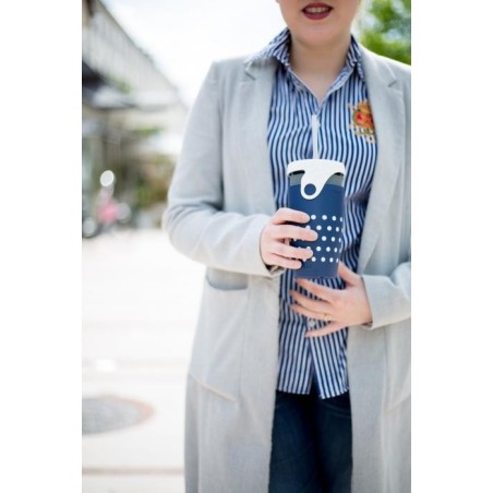 Mug étanche bleu nuit à pois blanc Polka