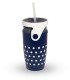 Mug étanche bleu nuit à pois blanc Polka