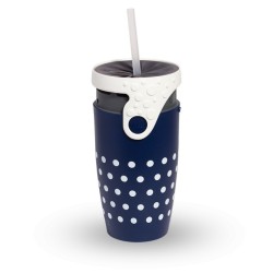 Mug étanche bleu nuit à pois blanc Polka