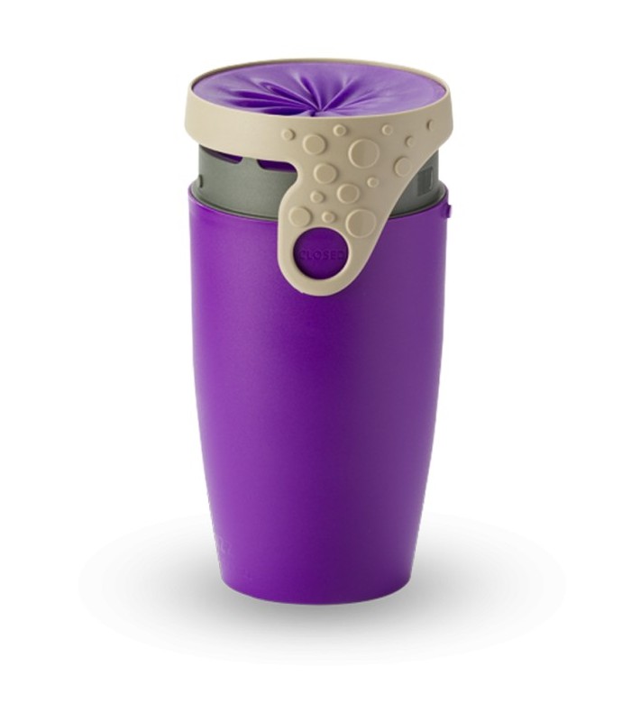 Mug étanche violet et gris Twizz Robin de Néolid