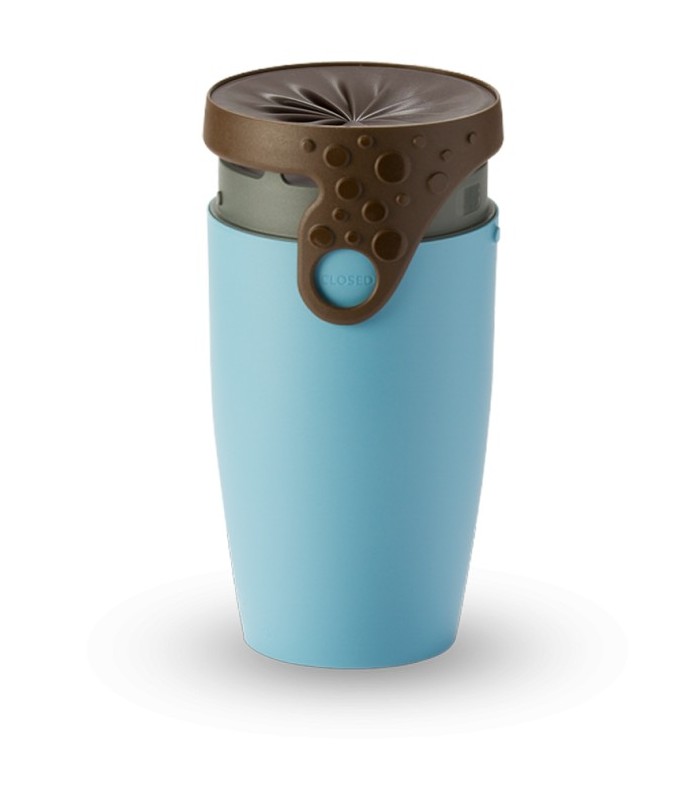 Mug étanche bleu clair et marron Vale