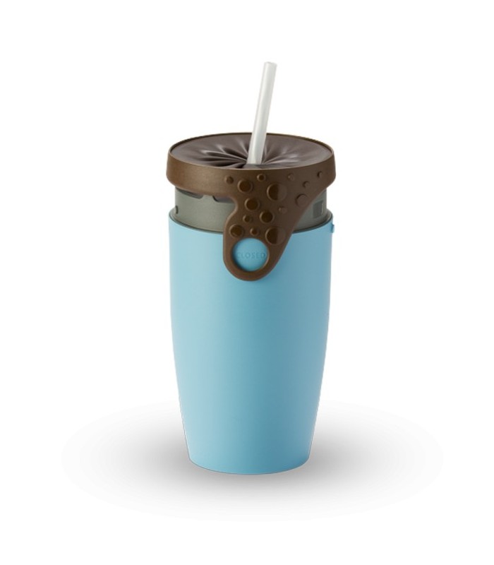 Mug étanche bleu clair et marron Vale