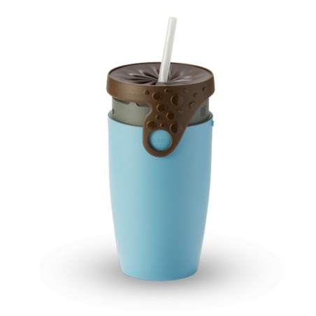 Mug étanche bleu clair et marron Vale