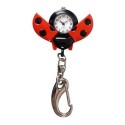 Porte-clés horloge coccinelle