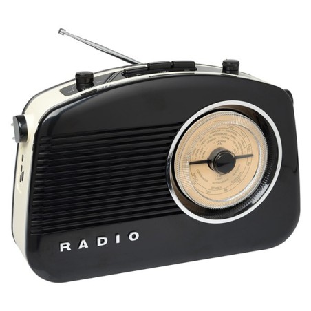 Enceinte bluetooth radio vintage noire