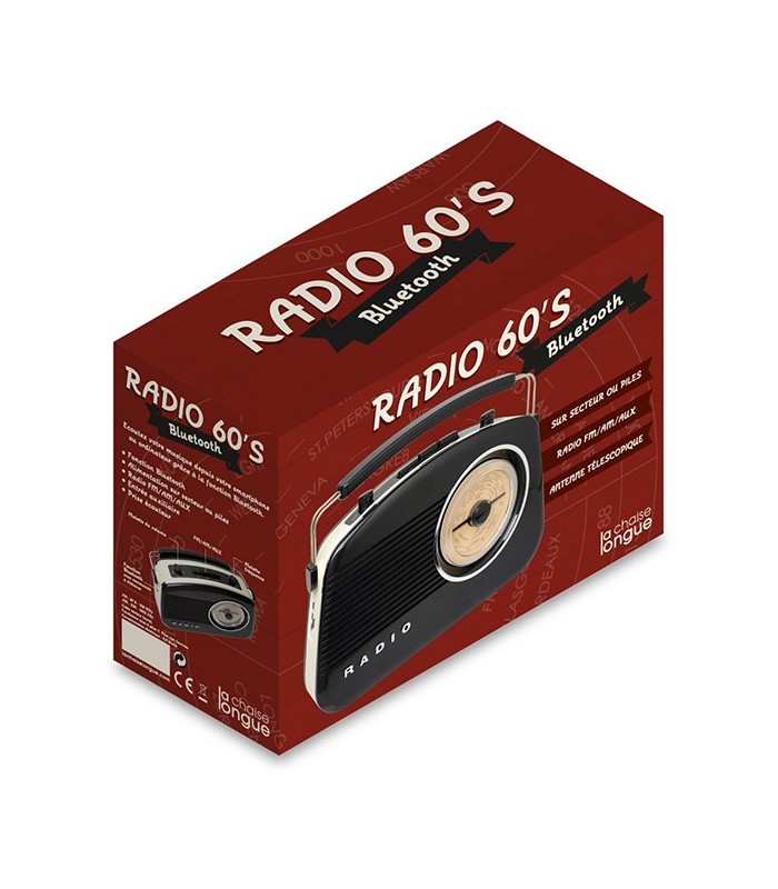 Radio rétro 60's Bluetooth noire