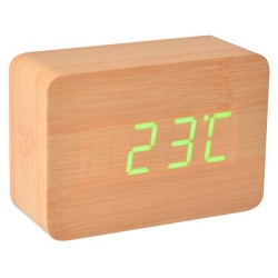 Réveil lumineux bois Led naturel