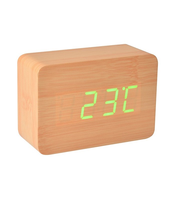 Réveil lumineux bois Led naturel