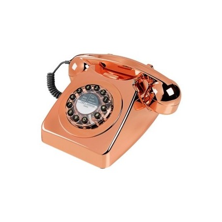Téléphone vintage métal rose