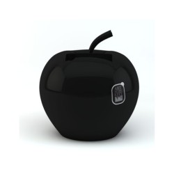 Support téléphone décoratif Pomme, noir
