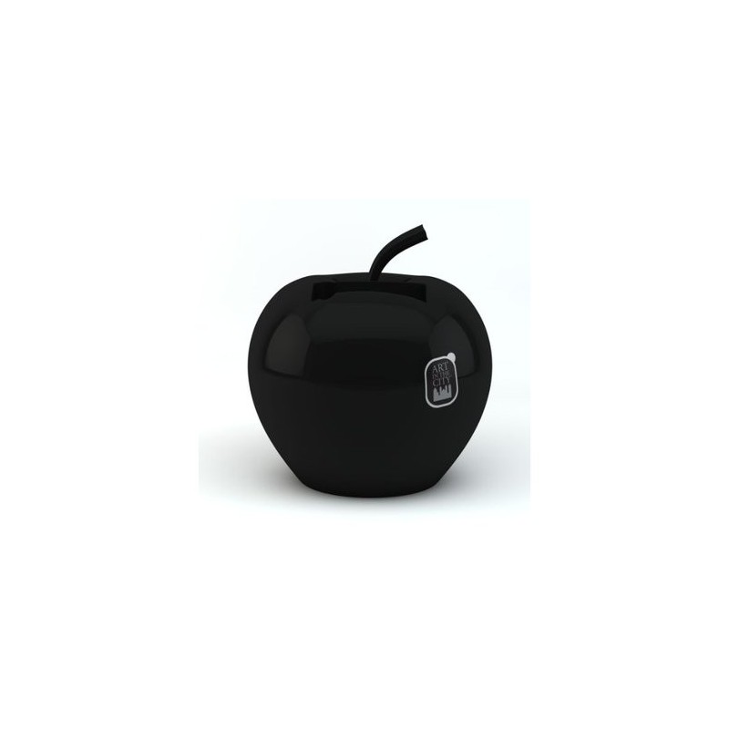 Support téléphone décoratif Pomme, noir