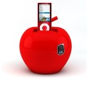 Support téléphone décoratif Pomme, rouge