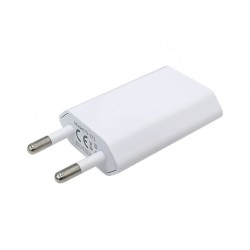 Chargeur secteur avec entrée USB, blanc