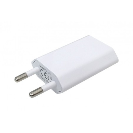 Chargeur secteur avec entrée USB, blanc