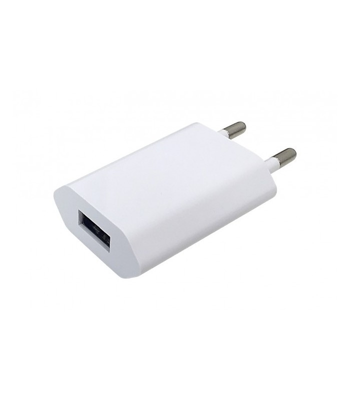 Chargeur secteur avec entrée USB, blanc