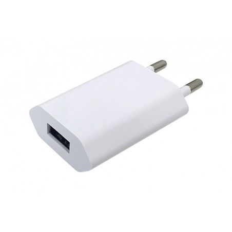 Chargeur secteur avec entrée USB, blanc