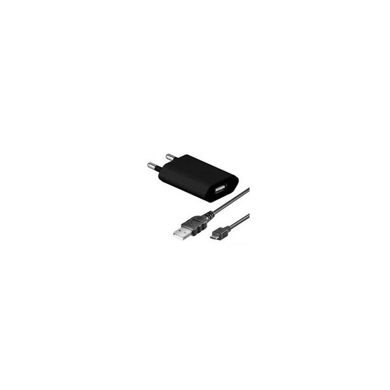 Pack câble + chargeur micro USB, noir