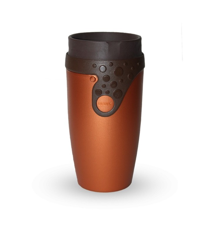 Mug étanche cuivre et marron Twizz Slow, Néolid