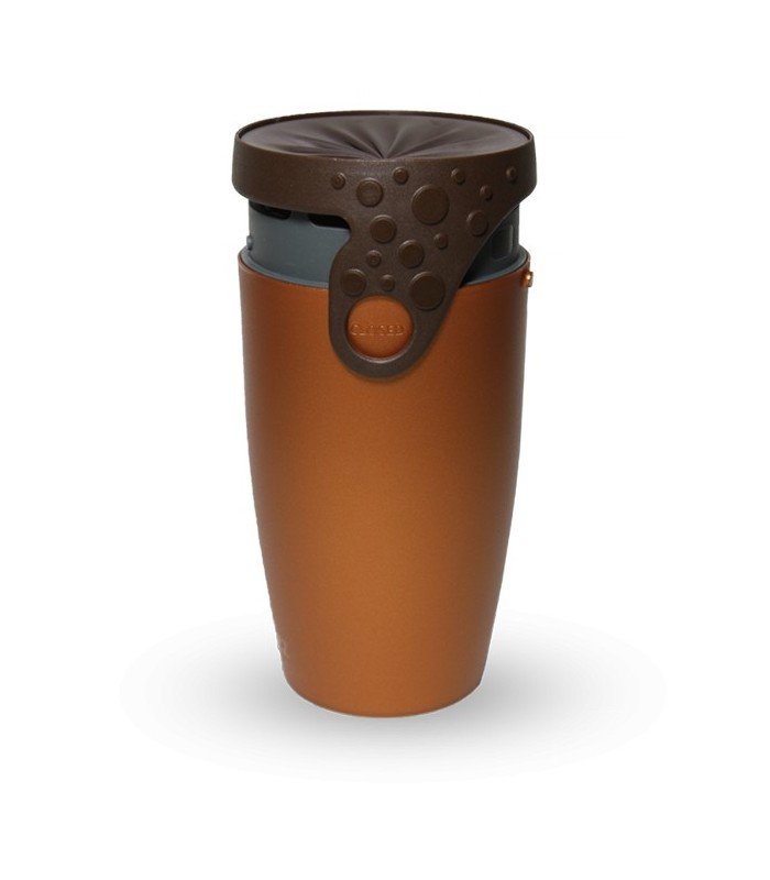 Mug étanche cuivre et marron Twizz Slow, Néolid