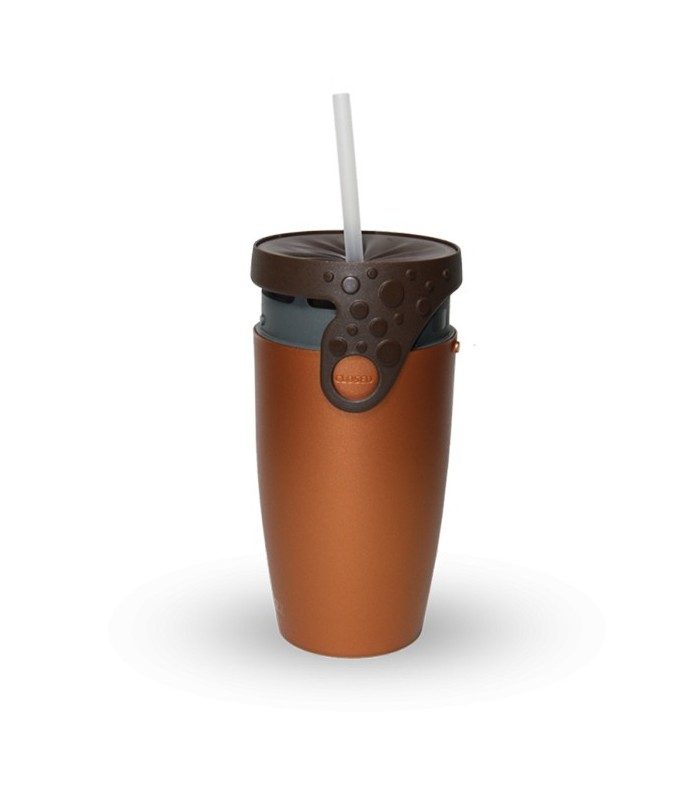 Mug étanche cuivre et marron Twizz Slow, Néolid