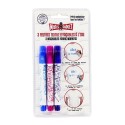 Set de 3 stylos effaçables pour vêtement, bleu rose et violet