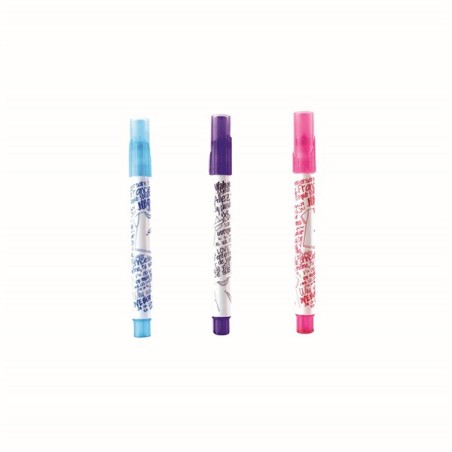 Set de 3 stylos effaçables pour vêtement, bleu rose et violet