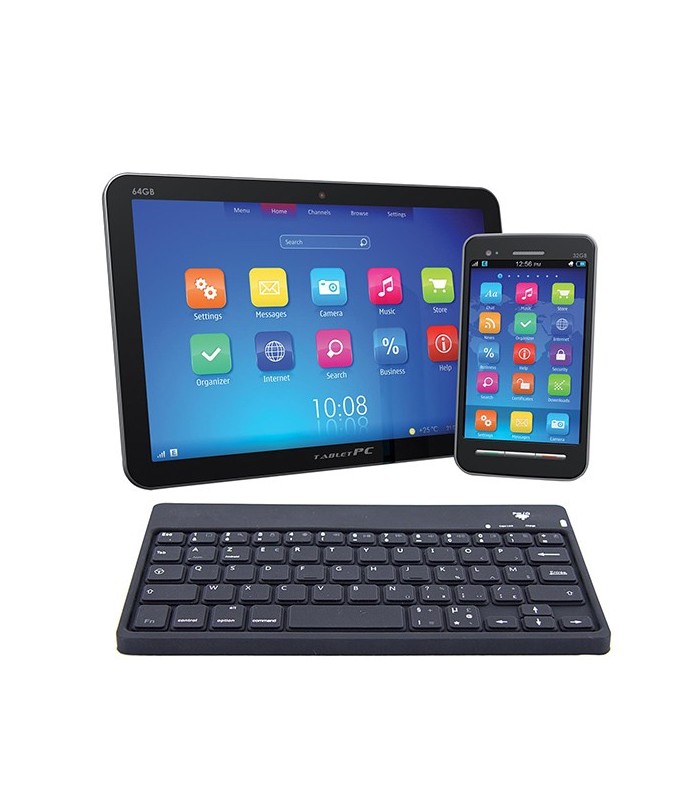 Clavier connecté Bluetooth en silicone noir